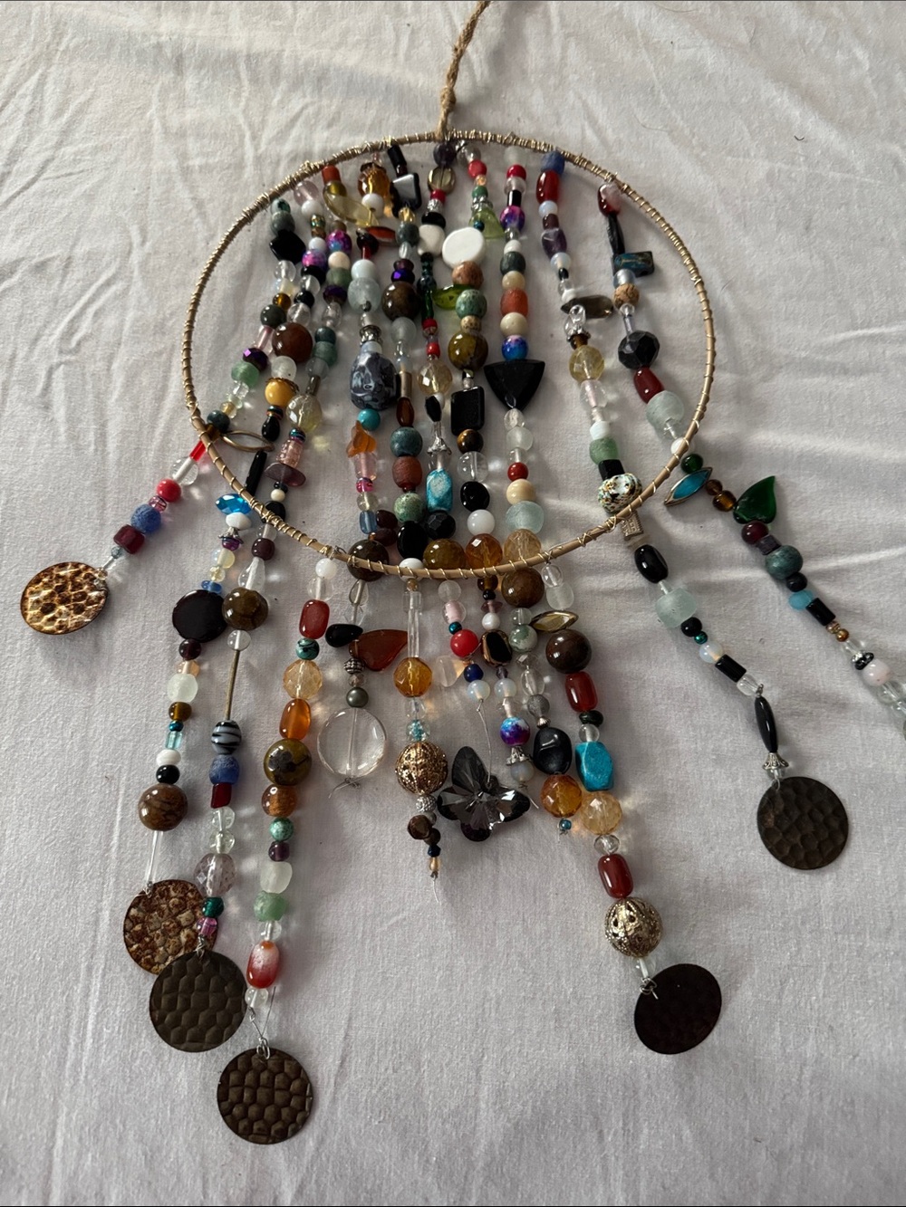Handmade Multicolor Beaded Window Hanging - no glass beads plastic and metal